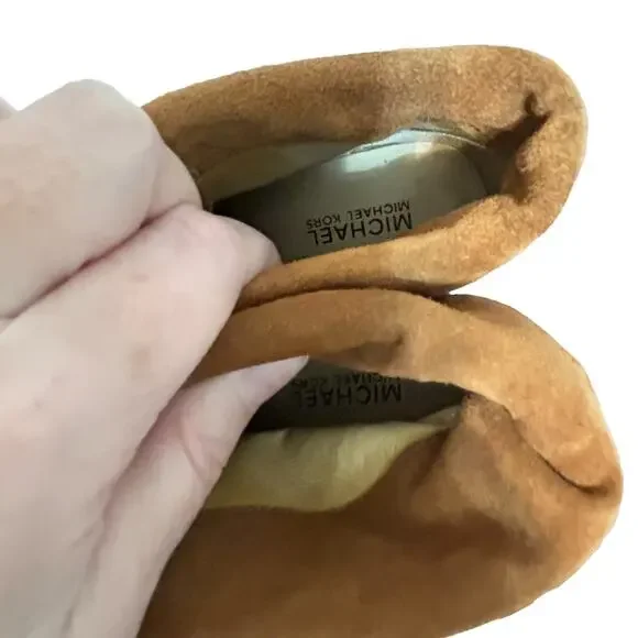 Michael Kors Womens Stiletto Heeled Tan Lace Up Suede Ankle Booties - Size 7M - Picture 11 of 12